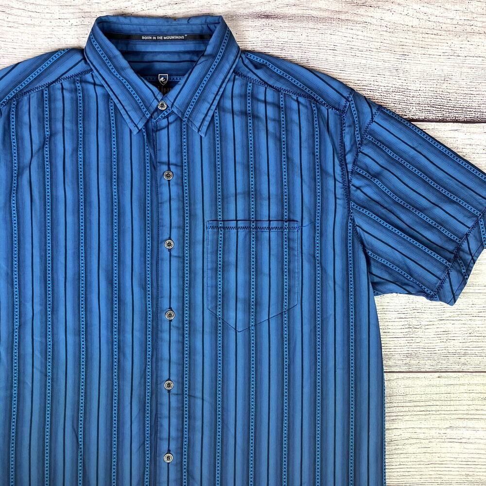 Kuhl Born In The Mountains Striped Button Up Short Sleeve Shirt